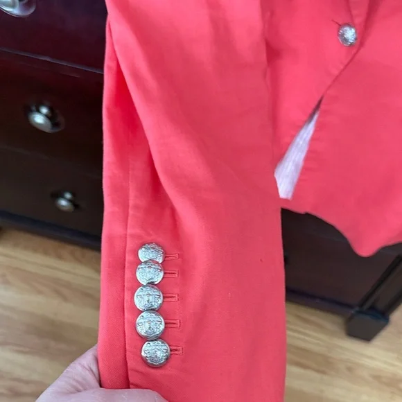 Veronica Beard Women's Coral Linen Blend Blazer - Picture 3 of 3